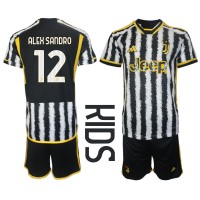 Juventus Alex Sandro #12 Heimtrikotsatz Kinder 2023-24 Kurzarm (+ Kurze Hosen)